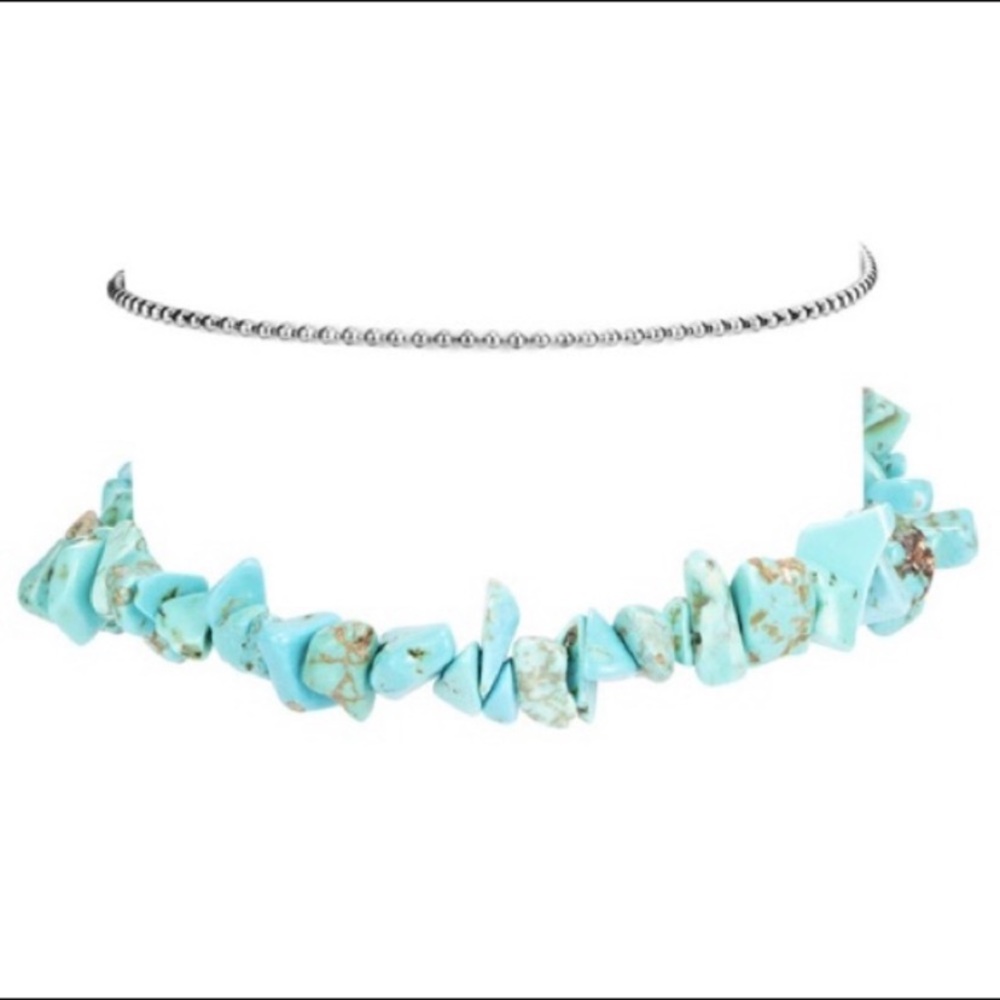 Turquoise Two Piece Anklet Set - Picture 7 of 7
